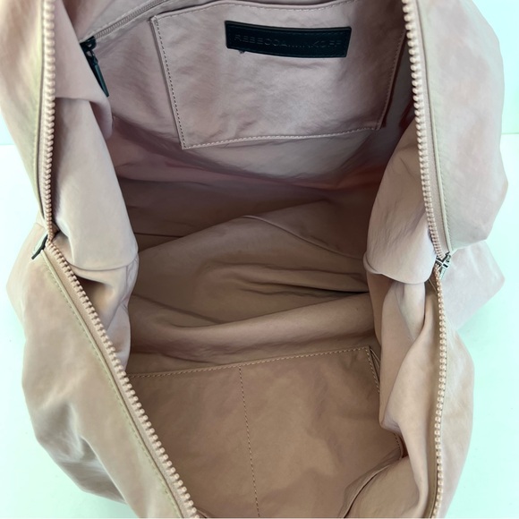 REBECCA MINKOFF Blush Pink Washed Nylon Leather Handles Large Shoulder Bag Tote - Picture 9 of 15